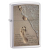 Zippo Footprint Brushed Chrome Lighter